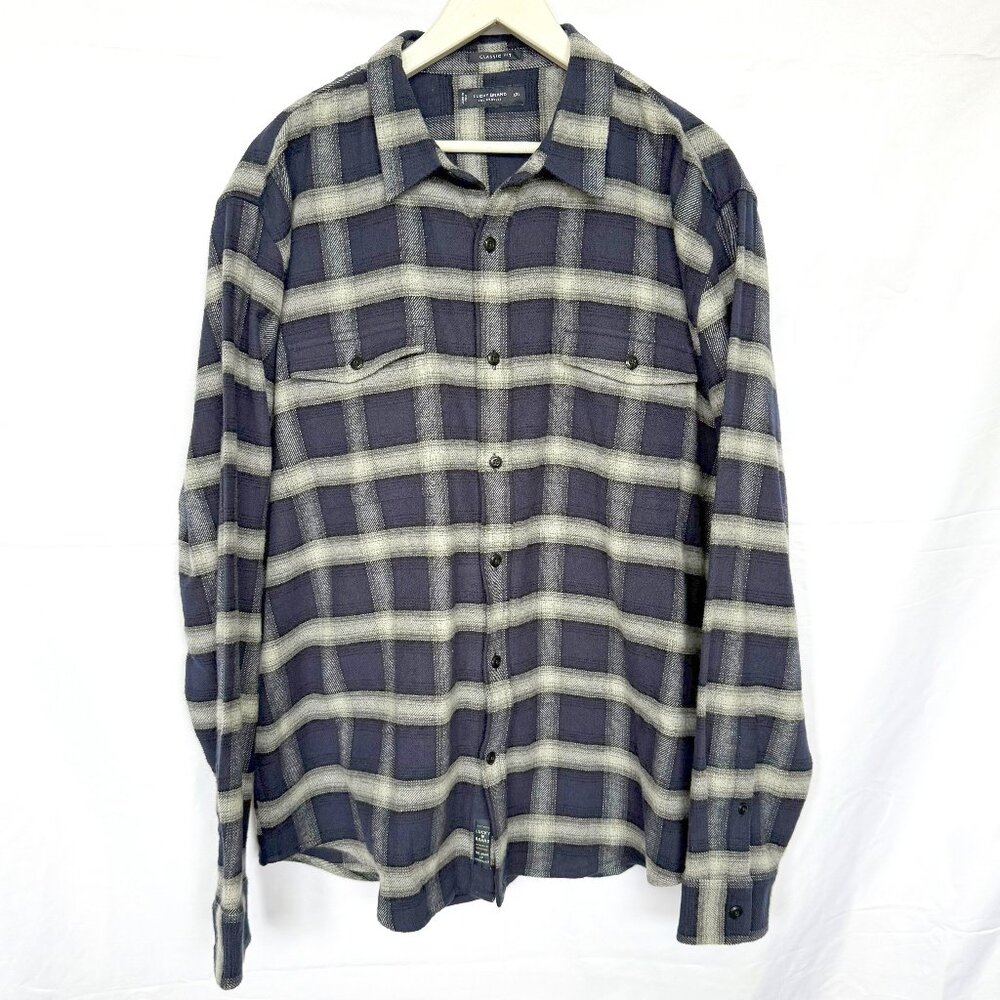 Lucky Brand Navy Flannel Plaid Button Shirt